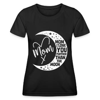 Lune Luna Amour Lune Maman - T-shirt sport Femme - noir - Devant - AI Model Female 172 light (172cm)