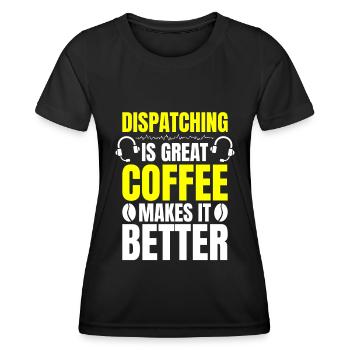 Notruf Leitstelle Einsatzzentrale - Frauen Funktions-T-Shirt - Schwarz - Vorne - AI Model Female 172 light (172cm)