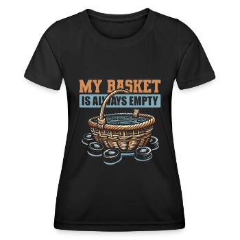Eishockey Torwart Torwart Puck - Frauen Funktions-T-Shirt - Schwarz - Vorne - AI Model Female 172 light (172cm)