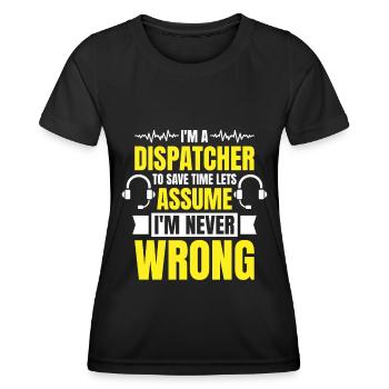 Notruf Leitstelle Einsatzzentrale - Frauen Funktions-T-Shirt - Schwarz - Vorne - AI Model Female 172 light (172cm)