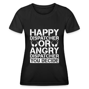 Centre d’opérations du centre de contrôle des appels d’urgence - T-shirt sport Femme - noir - Devant - AI Model Female 172 light (172cm)