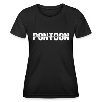 Bateau ponton Ekg Heartbeat - T-shirt sport Femme - noir - Devant - AI Model Female 172 light (172cm)