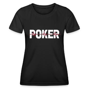 Poker Ekg Heartbeat - Frauen Funktions-T-Shirt - Schwarz - Vorne - AI Model Female 172 light (172cm)