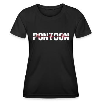 Bateau ponton Ekg Heartbeat - T-shirt sport Femme - noir - Devant - AI Model Female 172 light (172cm)