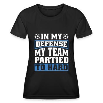 Soccer Coach In My Defense - Women's Functional T-Shirt - black - Front - AI Model Female 172 light (172cm)