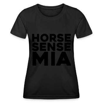 Horse Equestrian Sports - Women's Functional T-Shirt - black - Front - AI Model Female 172 light (172cm)