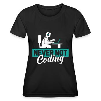 Développeur, Codeur, Programmeur - T-shirt sport Femme - noir - Devant - AI Model Female 172 light (172cm)