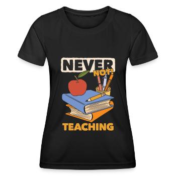Enseignante pédagogue - T-shirt sport Femme - noir - Devant - AI Model Female 172 light (172cm)