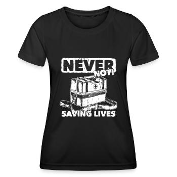 Rettungsdienst Sanitäter Rettungssanitäter - Frauen Funktions-T-Shirt - Schwarz - Vorne - AI Model Female 172 light (172cm)