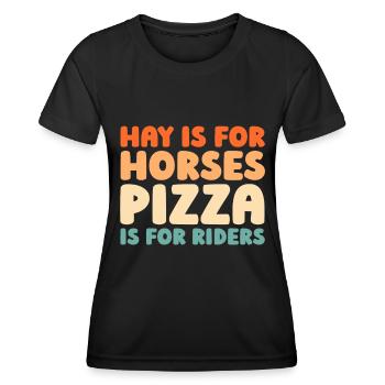 Pizza équestre pour chevaux - T-shirt sport Femme - noir - Devant - AI Model Female 172 light (172cm)