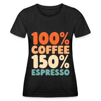 Kaffee Espresso - Frauen Funktions-T-Shirt - Schwarz - Vorne - AI Model Female 172 light (172cm)