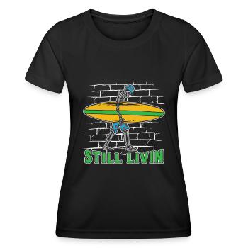 Surfer Surfen - Frauen Funktions-T-Shirt - Schwarz - Vorne - AI Model Female 172 light (172cm)