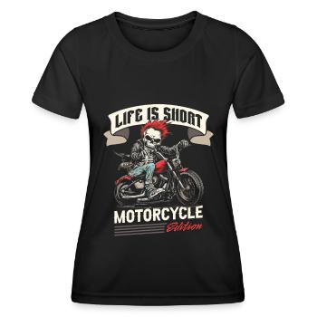 Moto Motard Motard - T-shirt sport Femme - noir - Devant - AI Model Female 172 light (172cm)