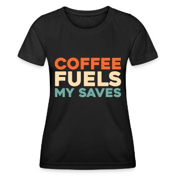 Ice Hockey Goalkeeper Coffee - Women's Functional T-Shirt - black - Front - AI Model Female 172 light (172cm)
