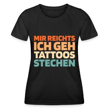 Tattoo Artist Tattoo - Women's Functional T-Shirt - black - Front - AI Model Female 172 light (172cm)