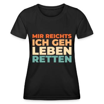 Rettungsdienst Sanitäter Rettungssanitäter - Frauen Funktions-T-Shirt - Schwarz - Vorne - AI Model Female 172 light (172cm)