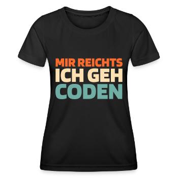 Développeur, Codeur, Programmeur - T-shirt sport Femme - noir - Devant - AI Model Female 172 light (172cm)