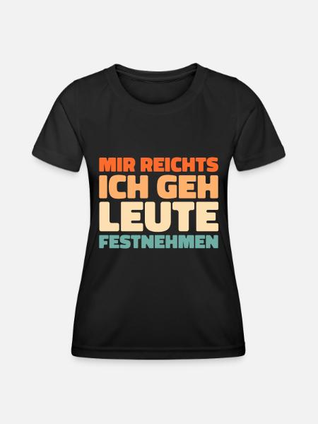 Polizist Polizei - Frauen Funktions-T-Shirt - Schwarz