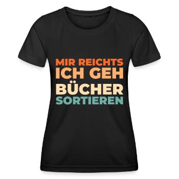 Bibliothécaire J’en ai assez, je vais trier les livres - T-shirt sport Femme - noir - Devant - AI Model Female 172 light (172cm)