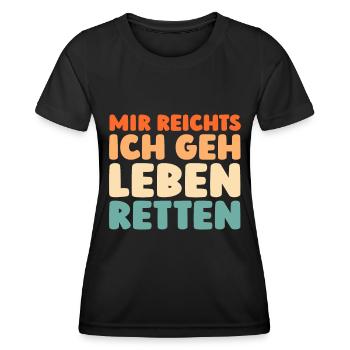 Rettungsdienst Sanitäter Rettungssanitäter - Frauen Funktions-T-Shirt - Schwarz - Vorne - AI Model Female 172 light (172cm)