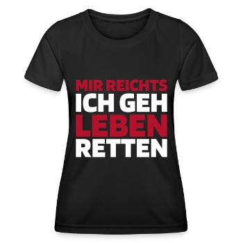 Rettungsdienst Sanitäter Rettungssanitäter - Frauen Funktions-T-Shirt - Schwarz - Vorne - AI Model Female 172 light (172cm)