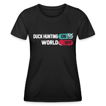 Ente Jagd Entenjagd Duck Hunting On World Off - Women's Functional T-Shirt - black - Front - AI Model Female 172 light (172cm)