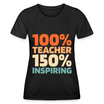 Enseignante pédagogue - T-shirt sport Femme - noir - Devant - AI Model Female 172 light (172cm)