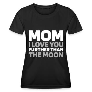 Lune Luna Amour Lune Maman - T-shirt sport Femme - noir - Devant - AI Model Female 172 light (172cm)