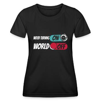 Tourneur sur bois Tourneur sur bois allumant le monde éteint - T-shirt sport Femme - noir - Devant - AI Model Female 172 light (172cm)