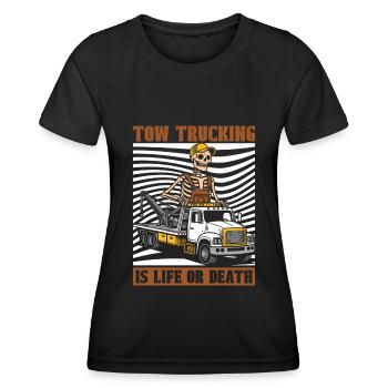 Abschleppdienst Abschlepper Skelett - Frauen Funktions-T-Shirt - Schwarz - Vorne - AI Model Female 172 light (172cm)