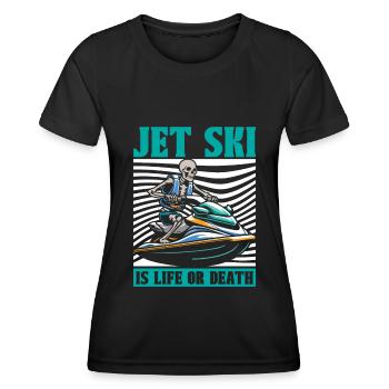 Jet Ski Skelett - Frauen Funktions-T-Shirt - Schwarz - Vorne - AI Model Female 172 light (172cm)