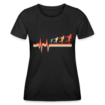 Battement de cœur de l’électrocardiogramme de crosse - T-shirt sport Femme - noir - Devant - AI Model Female 172 light (172cm)
