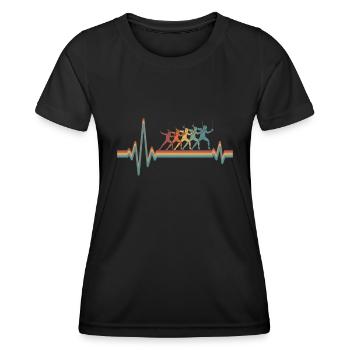 Fencing Fencing Ekg Heartbeat - Women's Functional T-Shirt - black - Front - AI Model Female 172 light (172cm)