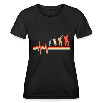 Chasse Chasseur Chasse Électrocardiogramme Battement de cœur - T-shirt sport Femme - noir - Devant - AI Model Female 172 light (172cm)