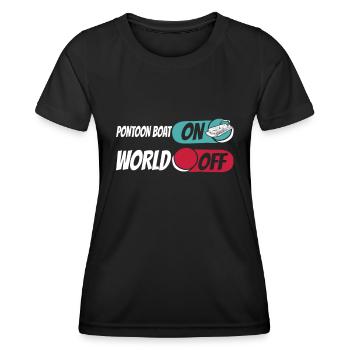 Pontonboot Bateau Ponton On World Off - T-shirt sport Femme - noir - Devant - AI Model Female 172 light (172cm)
