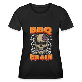Bbq Grilling Skull Bbq Brain - Women's Functional T-Shirt - black - Front - AI Model Female 172 light (172cm)