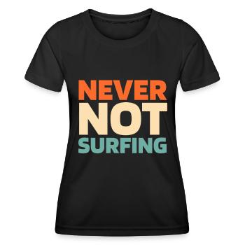Surfer Surfen - Frauen Funktions-T-Shirt - Schwarz - Vorne - AI Model Female 172 light (172cm)