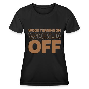 Tourneur sur bois Tourneur sur bois allumant le monde éteint - T-shirt sport Femme - noir - Devant - AI Model Female 172 light (172cm)