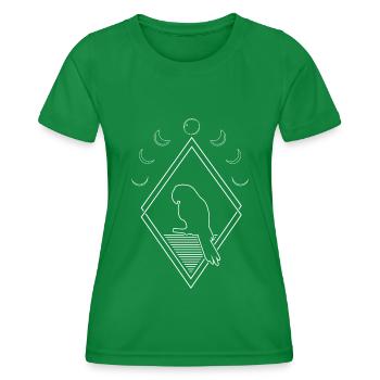 Papagei Moon Phases - Frauen Funktions-T-Shirt - Kelly Green - Vorne - AI Model Female 172 dark (172cm)