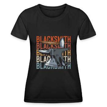 Forgeron métallurgiste - T-shirt sport Femme - noir - Devant - AI Model Female 172 light (172cm)