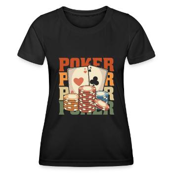 Poker - Frauen Funktions-T-Shirt - Schwarz - Vorne - AI Model Female 172 light (172cm)