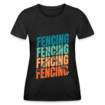 Fechten Fechter - Frauen Funktions-T-Shirt - Schwarz - Vorne - AI Model Female 172 light (172cm)
