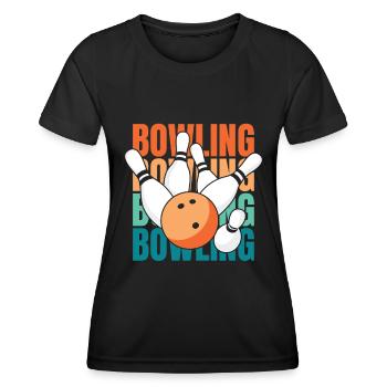 Bowling Bowlen Bowler - Frauen Funktions-T-Shirt - Schwarz - Vorne - AI Model Female 172 light (172cm)