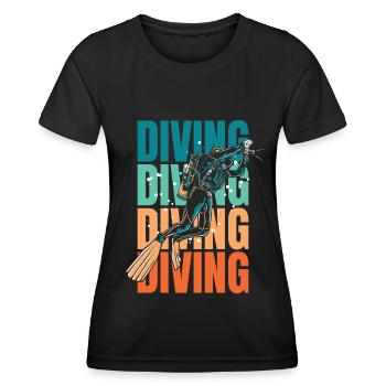 Tauchen Taucher - Frauen Funktions-T-Shirt - Schwarz - Vorne - AI Model Female 172 light (172cm)
