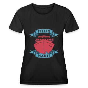 Sensation de croisière Nauti - T-shirt sport Femme - noir - Devant - AI Model Female 172 light (172cm)