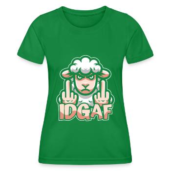 Schaf Es Ist Mir Scheißegal Idgaf - Frauen Funktions-T-Shirt - Kelly Green - Vorne - AI Model Female 172 dark (172cm)