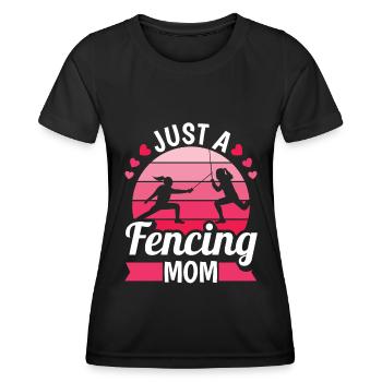 Fechten Fechter Just A Fencing Mom - Frauen Funktions-T-Shirt - Schwarz - Vorne - AI Model Female 172 light (172cm)
