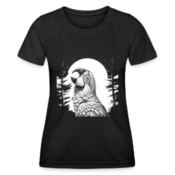 Perroquet Lune Hurlement - T-shirt sport Femme - noir - Devant - AI Model Female 172 light (172cm)