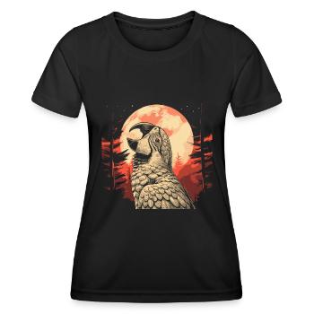 Perroquet Lune Hurlement - T-shirt sport Femme - noir - Devant - AI Model Female 172 light (172cm)