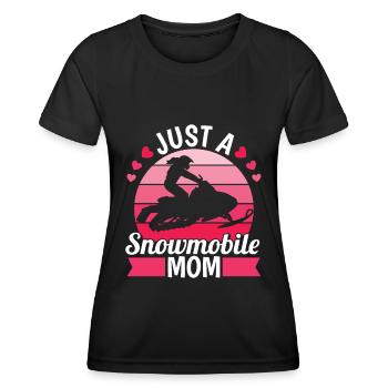 Schneemobil Motorschlitten Mutter - Frauen Funktions-T-Shirt - Schwarz - Vorne - AI Model Female 172 light (172cm)